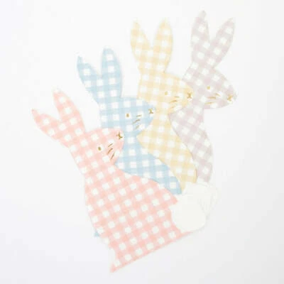 Gingham Pastel Party Bunny Napkins - Easter (16 Pack) - Image 1 of 4