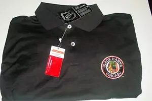 New Licensed Chicago Blackhawks  Antigua Black Polo Shirt Size Small S111 - Picture 1 of 1