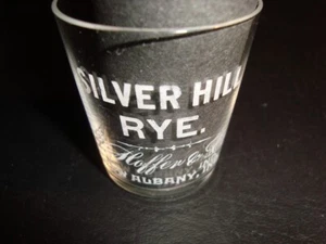 Circa 1900 Hoffer & Co Silver Hill Rye Etched Shot Glass, New Albany, Indiana - Picture 1 of 2