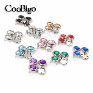 100X 8mm Clawed Rhinestone Round Plane Stud Rivet Nailheads Spike Garment Parts - Picture 1 of 15