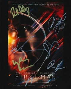 First Man movie REAL SIGNED cast photo x7 Chazelle Foy Fugit Rick Armstrong COA - Picture 1 of 1