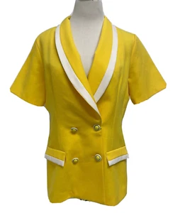 Vintage Berg-Ray Frock women's blouse blazer short buttons front size 14 - Picture 1 of 9