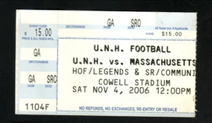 New Hampshire Wildcats 2006 Football Ticket Stub vs Massachusetts Minutemen - Picture 1 of 1