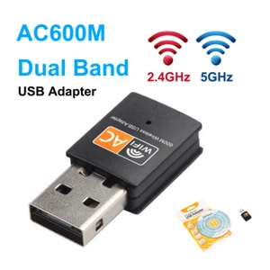 WIFI Dongle WLAN Stick AC 600Mbps Dual Band USB-Funkadapter 2.4GHz / 5GHz NEU - Afbeelding 1 van 12