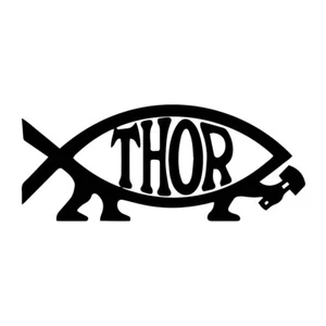 Calcomanía de vinilo resistente a la intemperie Thor Fish - [5 pulgadas] - Imagen 1 de 13