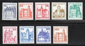 Germany 1977-79 SC# 1231-1240 - Castles - Nine Different Stamps - M-NH Lot # 65 - Picture 1 of 1