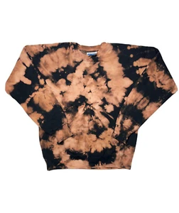 VTG Hanes Ultimate Cotton Printpro Crewneck Sweatshirt Bleach Tie Dye Mens SZ S - Picture 1 of 7