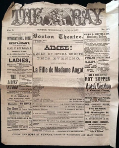 Marie Aimee La Fille de Madame Angot Programa Boston 1877 Opera Bouffe - Imagen 1 de 2
