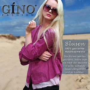 Neu Blusen aus gecrasht Baumwolle (100%),3/4 Arm,button down Kragen,Gino-fashion - Bild 1 von 6