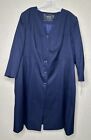 John Meyer Collection NWT Navy Blue Trench Coat Size 18W (0516126)