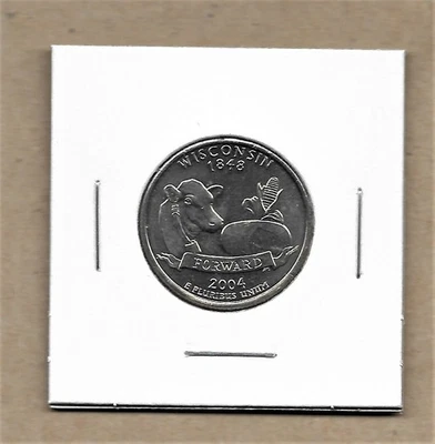 2004-D WISCONSIN STATE QUARTER HIGH LEAF ERROR COIN UNCIRCULATED - Image 1 of 2