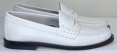 Burberry Womens Rupert Penny Loafers Size 8 Optic White Block Heel Round Toe - Image 1 of 4