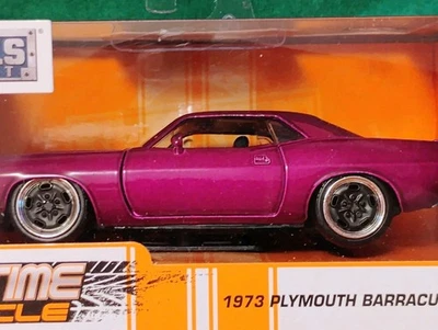 2019 Jada Metals Bigtime Muscle 1973 Plymouth Barracuda Purple Diecast Car 1:32 - Image 1 of 4