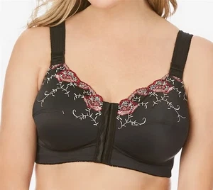 Reggiseno Postura Ricamato 52DDD Comfort Choice Nuovo senza etichette Nero Floreale Chiusura Frontale 128829 - Foto 1 di 2