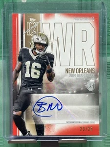 2024 Topps Signature Class Saints Bub Means RC arancione variante automatica #RCA-BM /25 - Foto 1 di 2