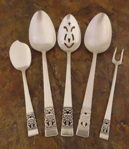 Oneida Krönung Set 5 Servierteile Gemeinschaft Silber Teller Besteck Lot Q - Bild 1 von 6