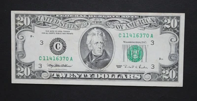 1995 $20 Federal Reserve Note/Philadelphia/F-2081C/about uncirculated - Image 1 of 4