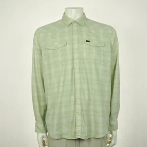 Howler Bros H Bar B Tech Snap Western Shirt Mens Large Beige Plaid Work Brothers - Picture 1 of 4