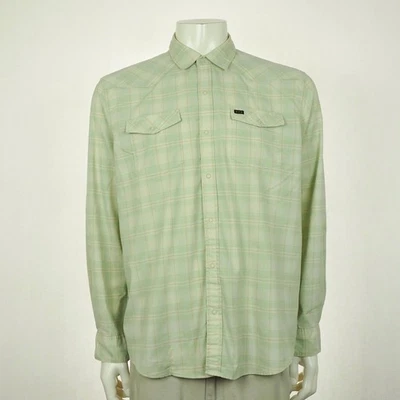 Howler Bros H Bar B Tech Snap Western Shirt Mens Large Beige Plaid Work Brothers - Image 1 of 4