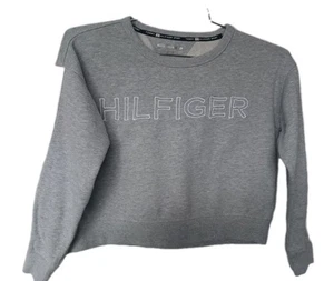 Tommy Hilfiger Damen Sweatshirt Pullover Rundhals Cropped Grafik Logo Gr. S - Bild 1 von 4