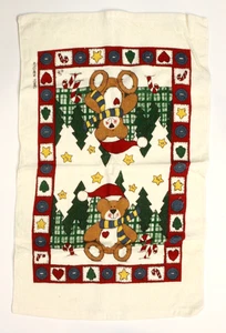 Toalla de cocina navideña osos de peluche árbol de Navidad retazos 100 % algodón nuevo - Imagen 1 de 4