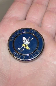 PRG Duo Magnetic Metal & Enamel Golf Ball Marker WINGED FOOT GOLF CLUB Blue - Picture 1 of 5