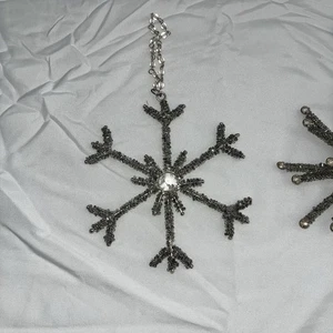Handgefertigte glitzernde Quecksilber Glasperlen Schneeflocke Weihnachtsschmuck SET   - Bild 1 von 4