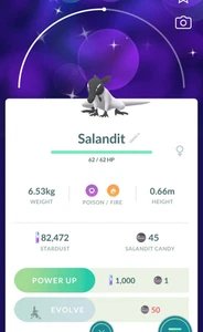 Pokémon Shiny Salandit Female - P T C 0r TRADE - GO Read Description - Picture 1 of 1