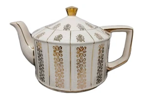 Vintage Sadler Cream Teapot w/Gold Scroll From Staffordshire England Model #3096 - Picture 1 of 6