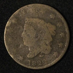 1822 1c Coronet Head Large Cent - Free Shipping USA - Picture 1 of 3