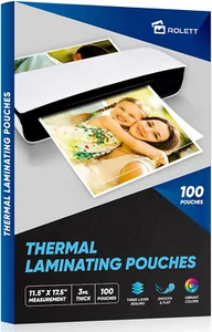 Laminating Sheets, 100 Pack Laminating Pouches Holds 11 X 17 Inch Sheets, 3 Mil - Picture 1 of 7
