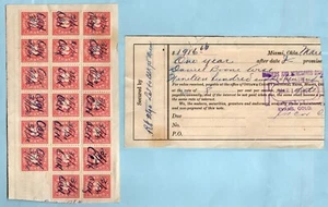 US Sc #R229 USED 1917 Documentary Stamps 20 STAMPS on piece. - Picture 1 of 1