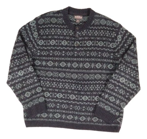 Suéter Woolrich Para Hombre Talla L Mezcla de Lana Cuello Henry Pullover Azul Marino Verde - Imagen 1 de 7
