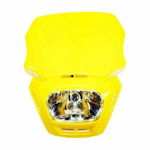 YELLOW Rec Reg Head Light Lamp + Strip PIT Trail Dirt Motrocycle Motorcross Bike - Picture 1 of 7