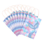 10Pcs Mermaid Tail Paper Gift Bags Mermaid Theme Party Candy Packaging Bag