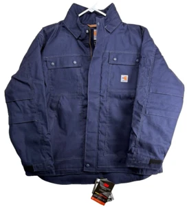 Carhartt Mens Full Swing Flame-Resistant Quick Duck Jacket XL Navy Water Resist. - Picture 1 of 23