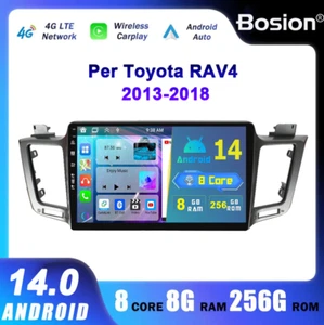 CARPLAY ANDROID 14 AUTORADIO PER TOYOTA RAV4 2013-2018 GPS NAVI WIFI DSP 8+256GB - Foto 1 di 18