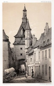 Original VICTOR PETIT 1800s Lithograph Historic Saint-Fargeau SIGNED Framed COA - Picture 1 of 3