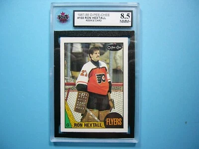 1987/88 O-PEE-CHEE NHL HOCKEY CARD #169 RON HEXTALL ROOKIE RC KSA 8.5 NM/MT+ OPC - Image 1 of 4