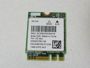 TARJETA LAPTOP QUALCOMM ATHEROS QCNFA364A NGFF M.2 WLANTOOTH 4.1 TARJETA WIFI 0VM1D6 - Imagen 1 de 2
