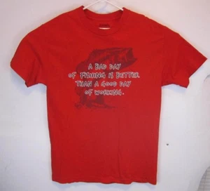 Mens lifestyle classics fishing t shirt red large - Picture 1 of 5
