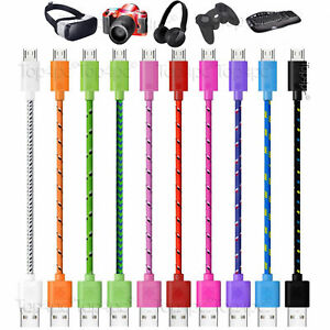 Long Strong Nylon Braided Charger Micro USB Data Sync Cable Lead For Android PS4