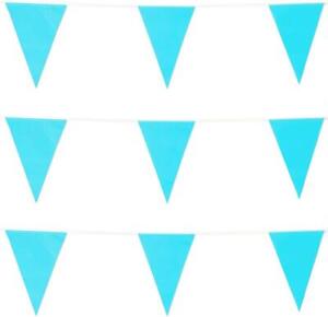Plastic Baby Blue Bunting 10M 20 Flags Pennants Gender Reveal baby Shower Party