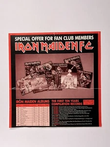 Iron Maiden Bruce Dickinson Flyer Official Fan Club Albums Order Form - Picture 1 of 12
