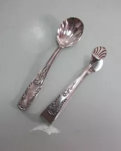 Pinza per zucchero + cucchiaino per panna 100 edizione in argento FPF splendidamente decorata (3/4) - Foto 1 di 3