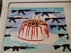Irene Dogmatic Original Signed Art "Angel Cake" 2013, 12" by 9", Political Art - Picture 1 of 7