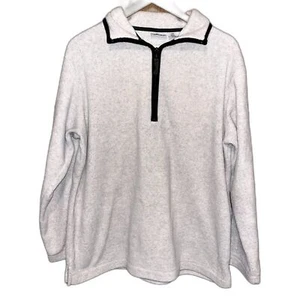 Cabin Creek Women's L Plush Fleece Cream Neutral Quarter Zip Warm Cozy Jacket - Picture 1 of 5