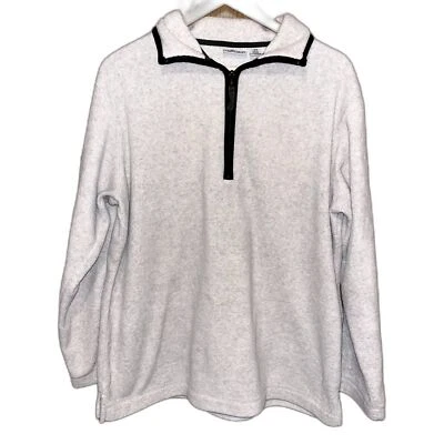 Cabin Creek Women's L Plush Fleece Cream Neutral Quarter Zip Warm Cozy Jacket - Image 1 of 4