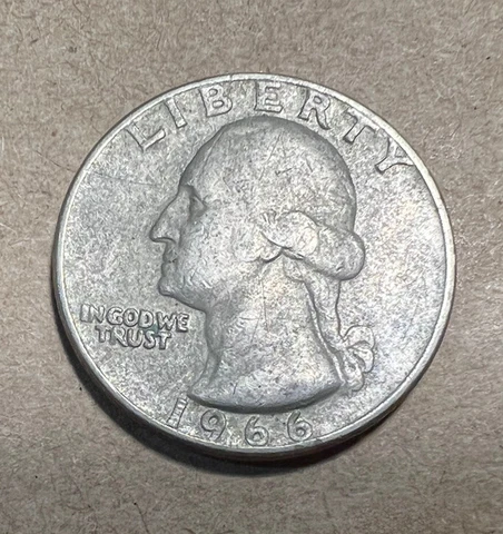 1966 P Washington Quarter Missing Cladding On One Side Mint Error Rare Cover