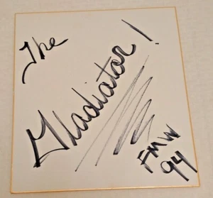 THE GLADIATOR Autographed Signed FMW Shikishi Japan WWF Mike Awesome ECW 1994 - Picture 1 of 1